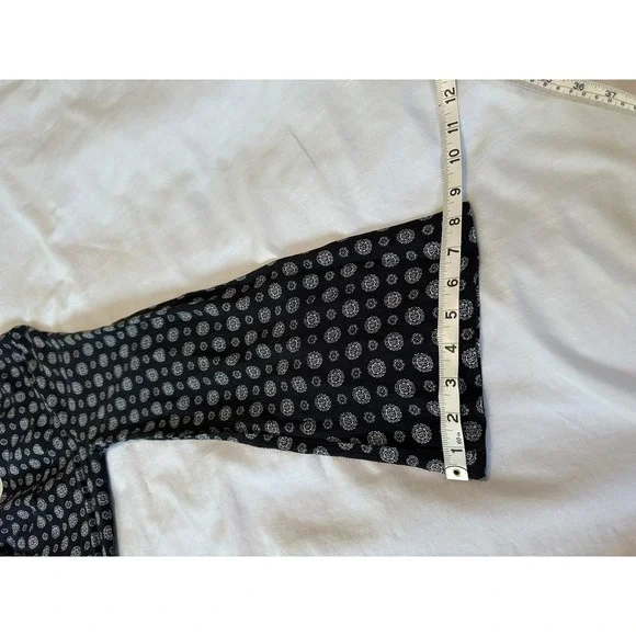 PPLA‎ Mara M Smock Dress Black White Keyhole Cutout Tiered Ruffle w/ Pockets - Picture 7 of 11